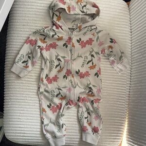 Floral Hooded Kids One Piece